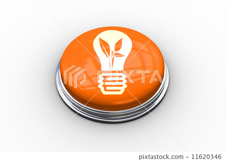 Composite image of light bulb with plant inside graphic on butto 11620346