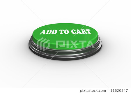 Add to cart on digitally generated green push button 11620347