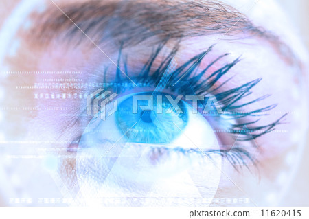 Composite image of close up of female blue eye Composite image of close up of female blue eye 11620415