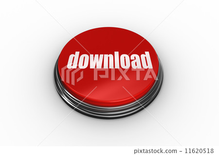 Download on digitally generated red push button - Stock Illustration ...