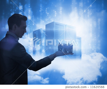 Composite image of business team looking at camera 11620566