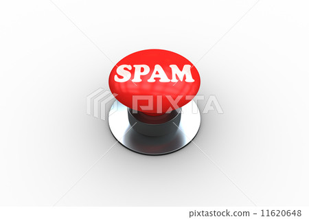 Spam on digitally generated red push button 11620648