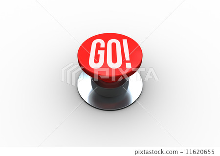 Go on digitally generated red push button 11620655