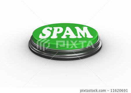 Spam on digitally generated green push button Spam on digitally generated green push button 11620691