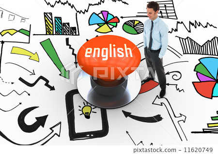 English against orange push button 11620749