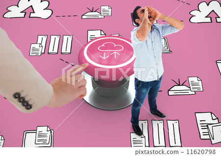 Composite image of shouting casual man standing 11620798