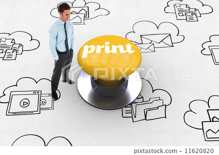 Print against yellow push button 11620820