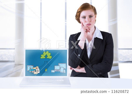 Composite image of thinking redhead businesswoman Composite image of thinking redhead businesswoman 11620872