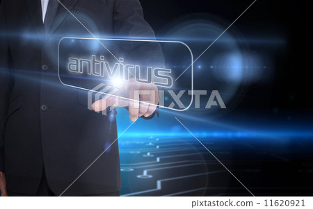 Businessman pointing to word antivirus 11620921