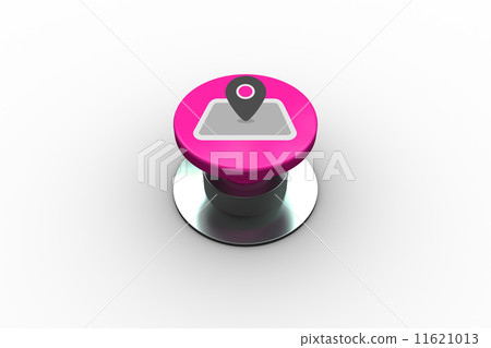 Composite image of map marker graphic on button Composite image of map marker graphic on button 11621013