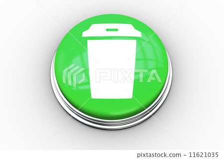 Composite image of coffee cup graphic on button 11621035