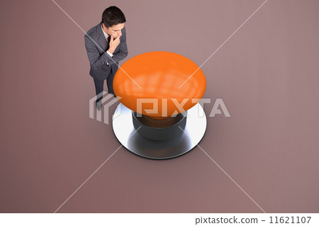 Composite image of thinking businessman touching his chin 11621107