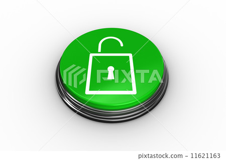Composite image of lock graphic on button 11621163