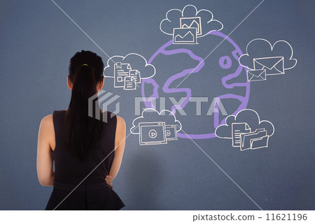 Composite image of standing businesswoman Composite image of standing businesswoman 11621196