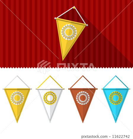 Flat illustration of triangular pennants 11622742