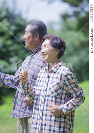 A couple taking a walk A couple taking a walk 11623339