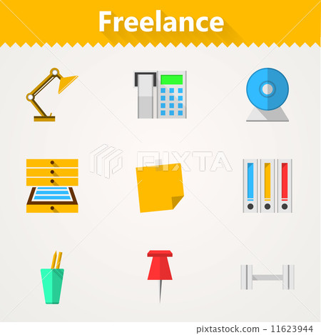 Flat vector icons for freelance and business 11623944