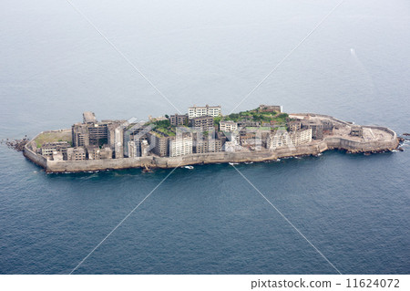 Aerial shooting of warship island 11624072