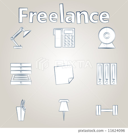 Sketch vector icons for freelance and business - Stock Illustration ...