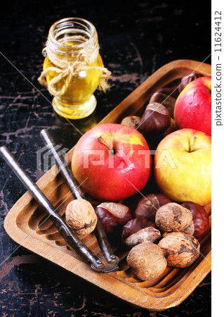 Honey, nuts and apples 11624412