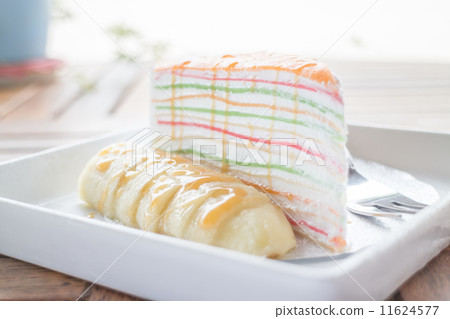 Sweet dessert of banana caramel crepe cake 11624577