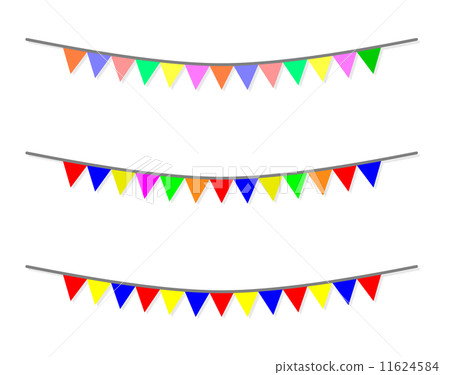 Colorful triangular flag - Stock Illustration [11624584] - PIXTA