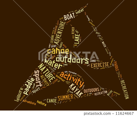 canoe pictogram with brown wordings canoe pictogram with brown wordings 11624667