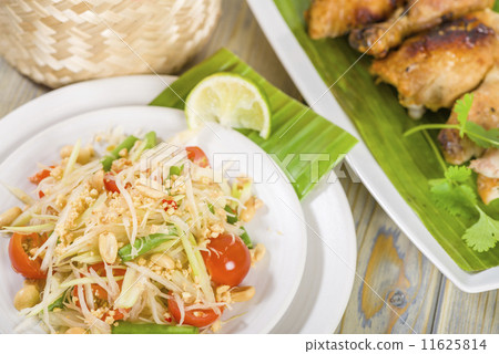 Som Tam Kai Yang - Green Papaya Salad & BBQ Chicken.  11625814