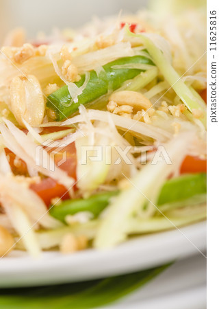 Som Tam - Green Papaya Salad. Thai & Lao Cuisine  11625816