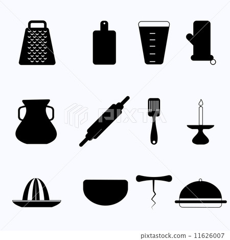 Black vector icons for kitchenware - Stock Illustration [11626007] - PIXTA