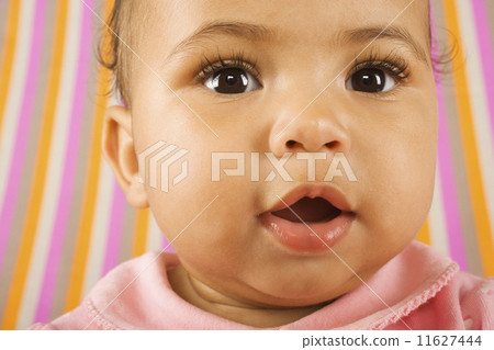 Close-up of baby girl's face Close-up of baby girl's face 11627444