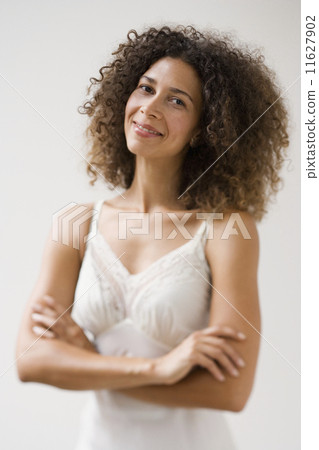 Studio shot of Hispanic woman wearing slip 11627902