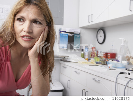 Hispanic woman at doctor's office 11628175