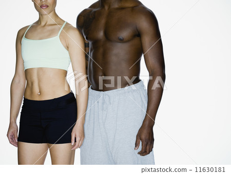 Multi-ethnic couple in athletic gear Multi-ethnic couple in athletic gear 11630181