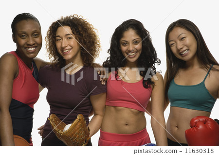 Multi-ethnic women in athletic gear 11630318
