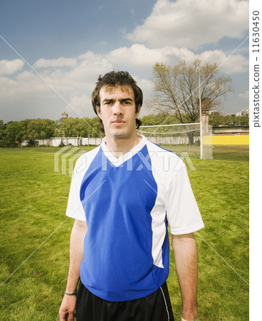 Native American male soccer player on field 11630450