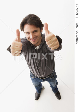Man giving thumbs up with both hands 11630754