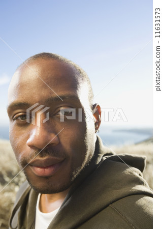 Close up of African American man outdoors 11631573
