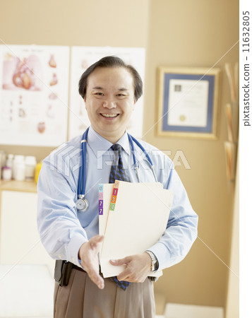 Asian male doctor extending hand to shake 11632805
