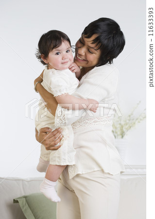 Hispanic mother smiling at baby 11633393