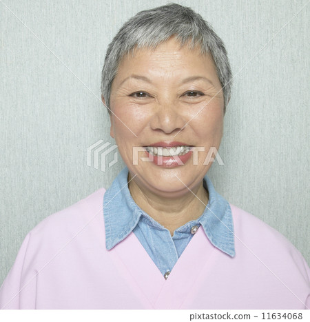 Close up of senior Asian woman smiling 11634068