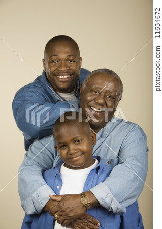 Portrait of multi-generational African male family members 11634672