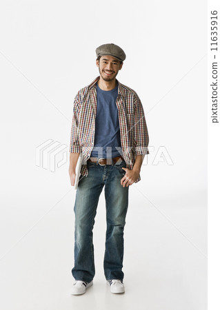 Asian man holding laptop 11635916