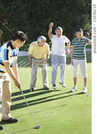 Asian man playing golf 11636219