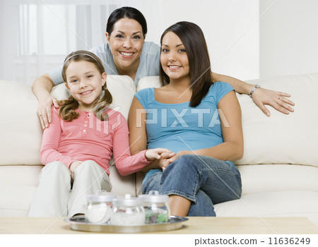 Portrait of Hispanic mother and daughters 11636249
