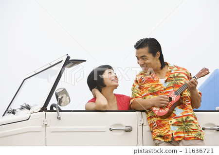 Asian couple smiling at each other 11636721