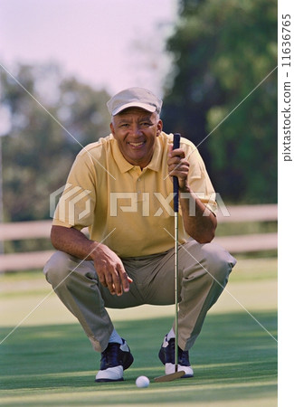 Senior African American man at golf course 11636765