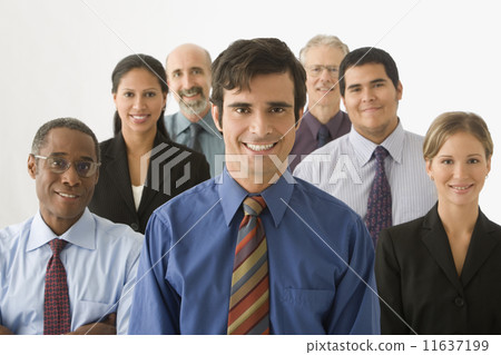 Studio shot of businesspeople in a group Studio shot of businesspeople in a group 11637199