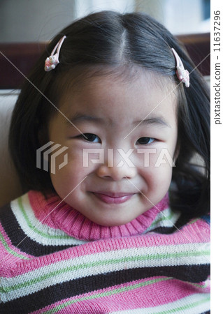 Close up of Asian girl smiling 11637296