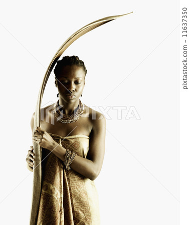 Portrait of woman with leaf Portrait of woman with leaf 11637350